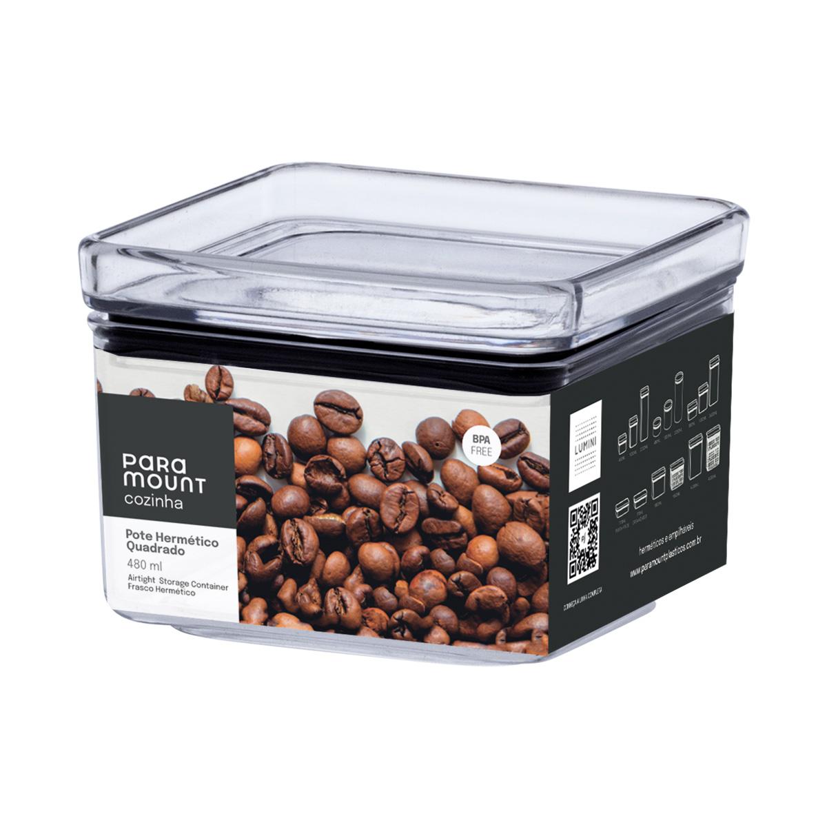 Pote Hermético Lumini Quadrado 480 ml
