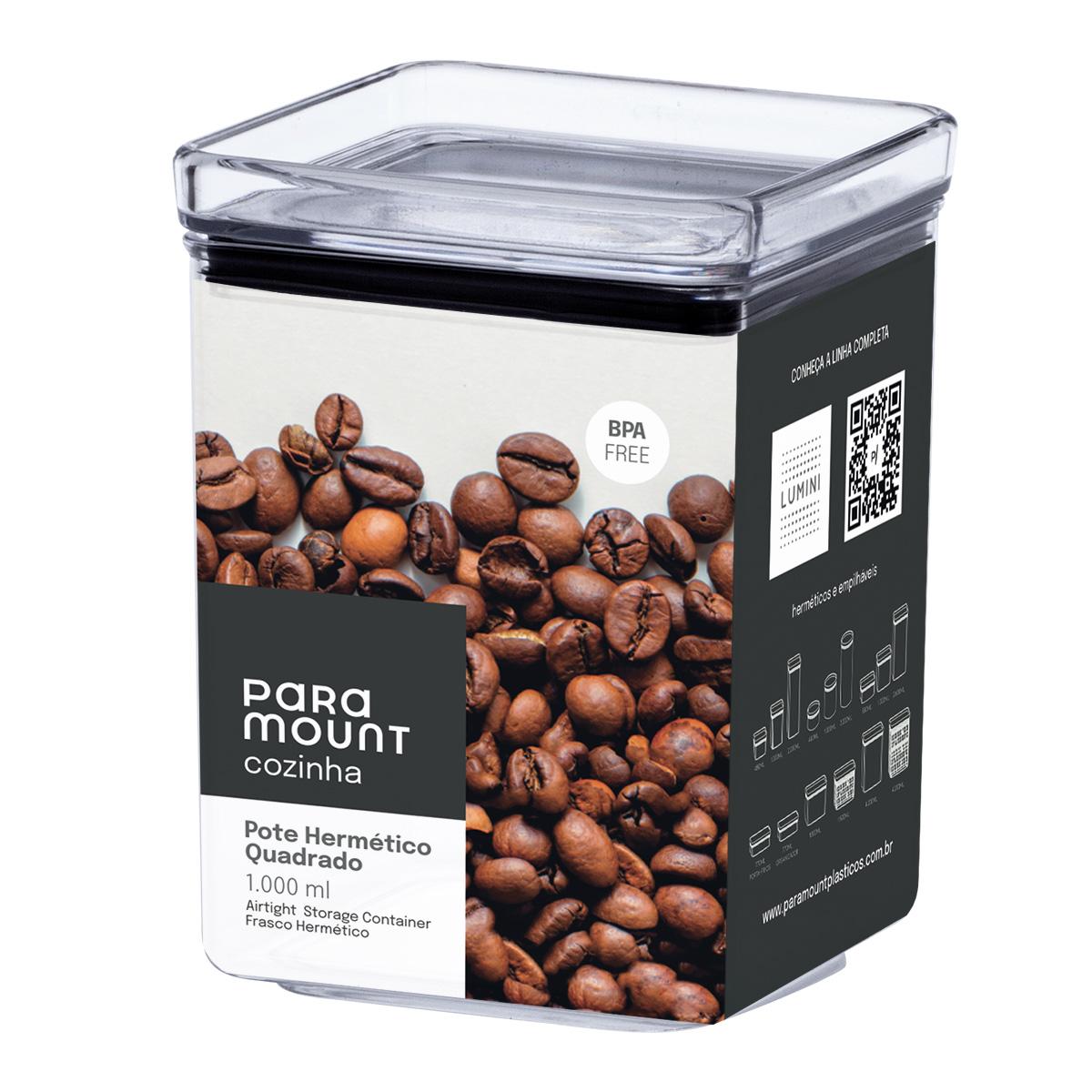 Pote Hermético Lumini Quadrado 1.000 ml