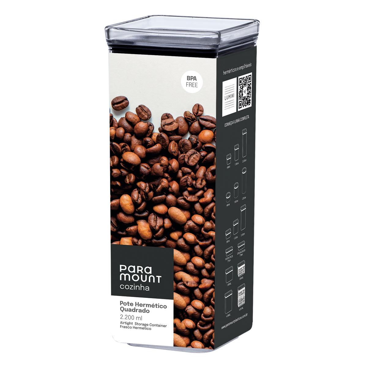 Pote Hermético Lumini Quadrado 2.200 ml