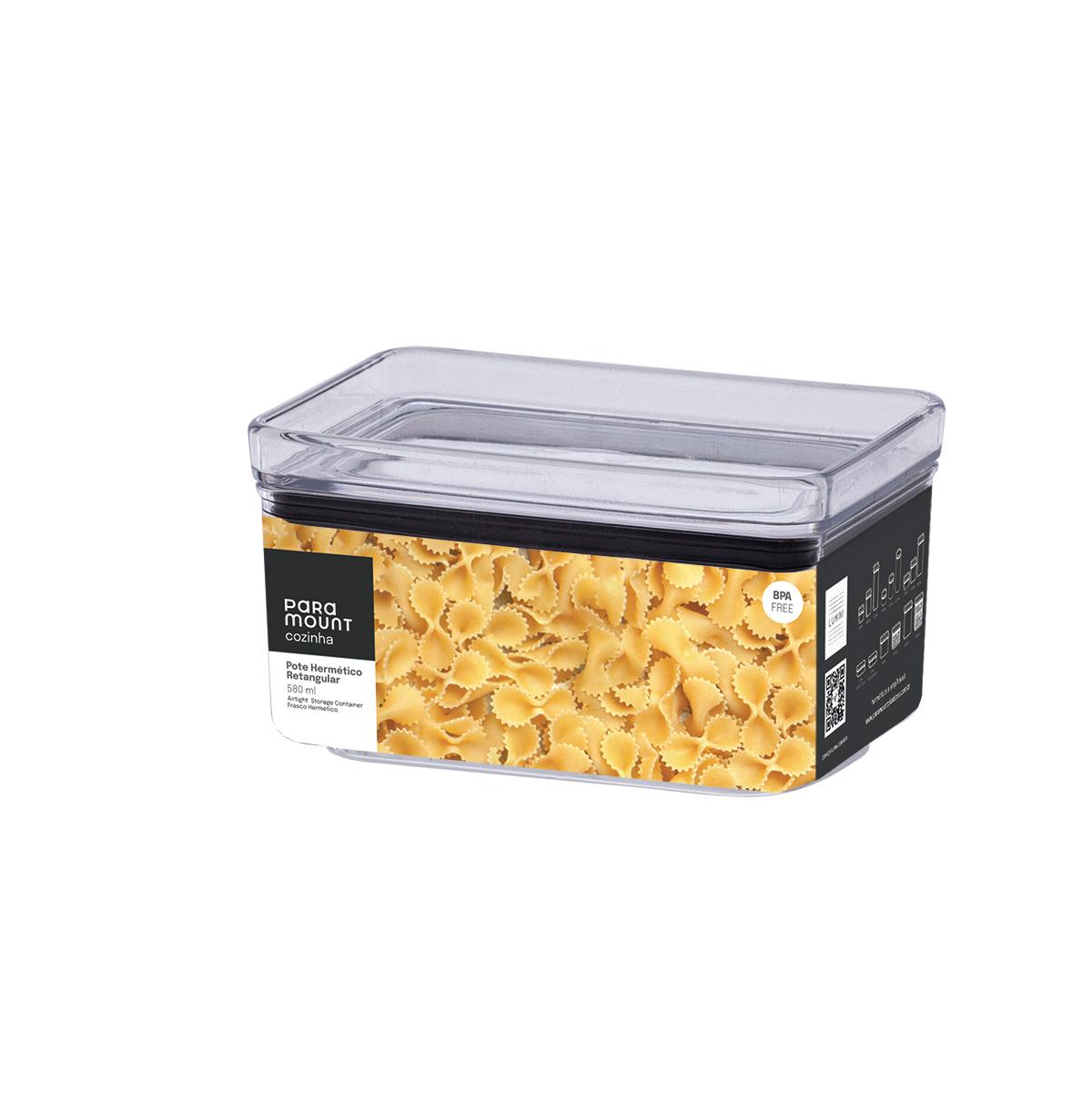 Pote Hermético Lumini Retangular 580 ml