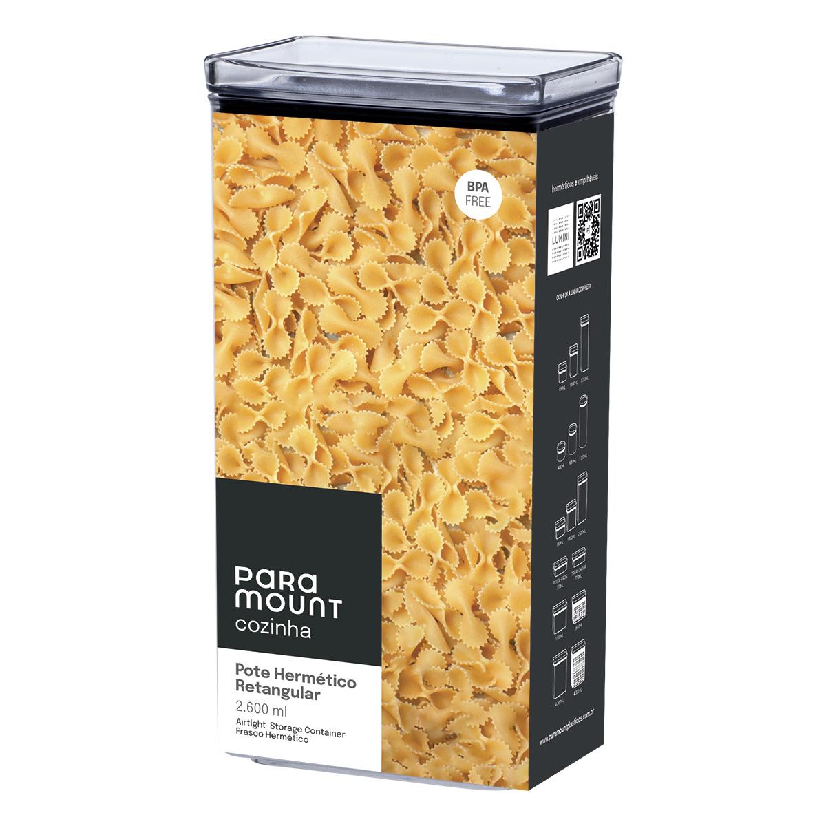 Pote Hermético Lumini Retangular 2.600 ml