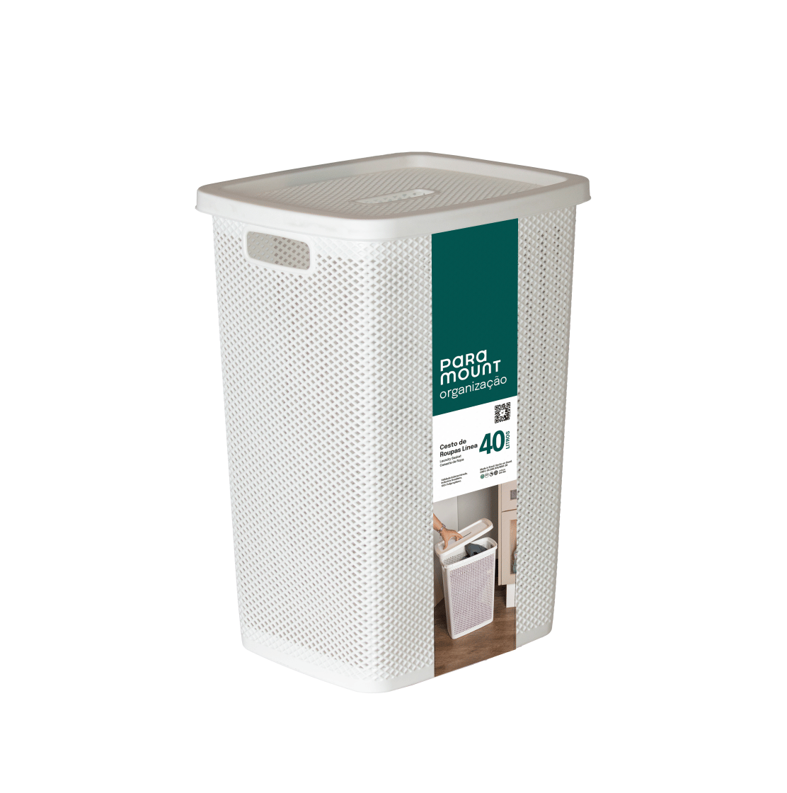 Cesto de Roupa Línea com Tampa 40 L