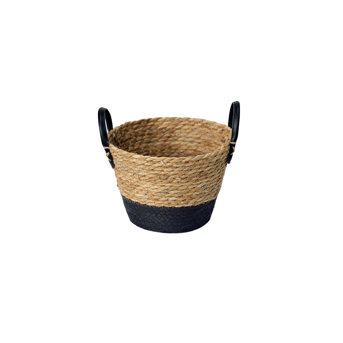 Cesto de Fibra Natural com Alça 24 x 18 cm