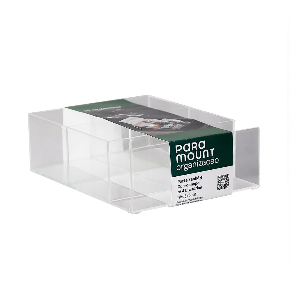 Porta Sachê e Guardanapo com 4 Divisórias