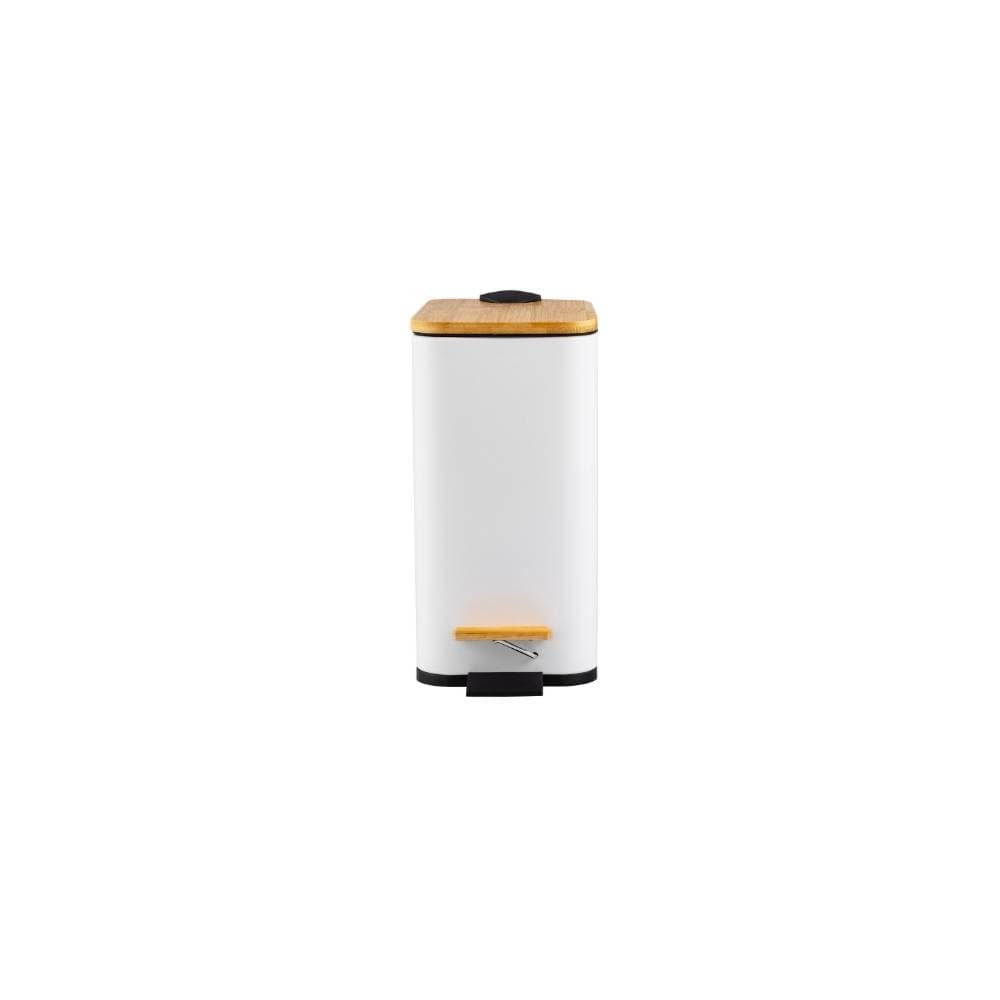 Lixeira Retangular com Pedal e Tampa de Bambu Soft 5 L
