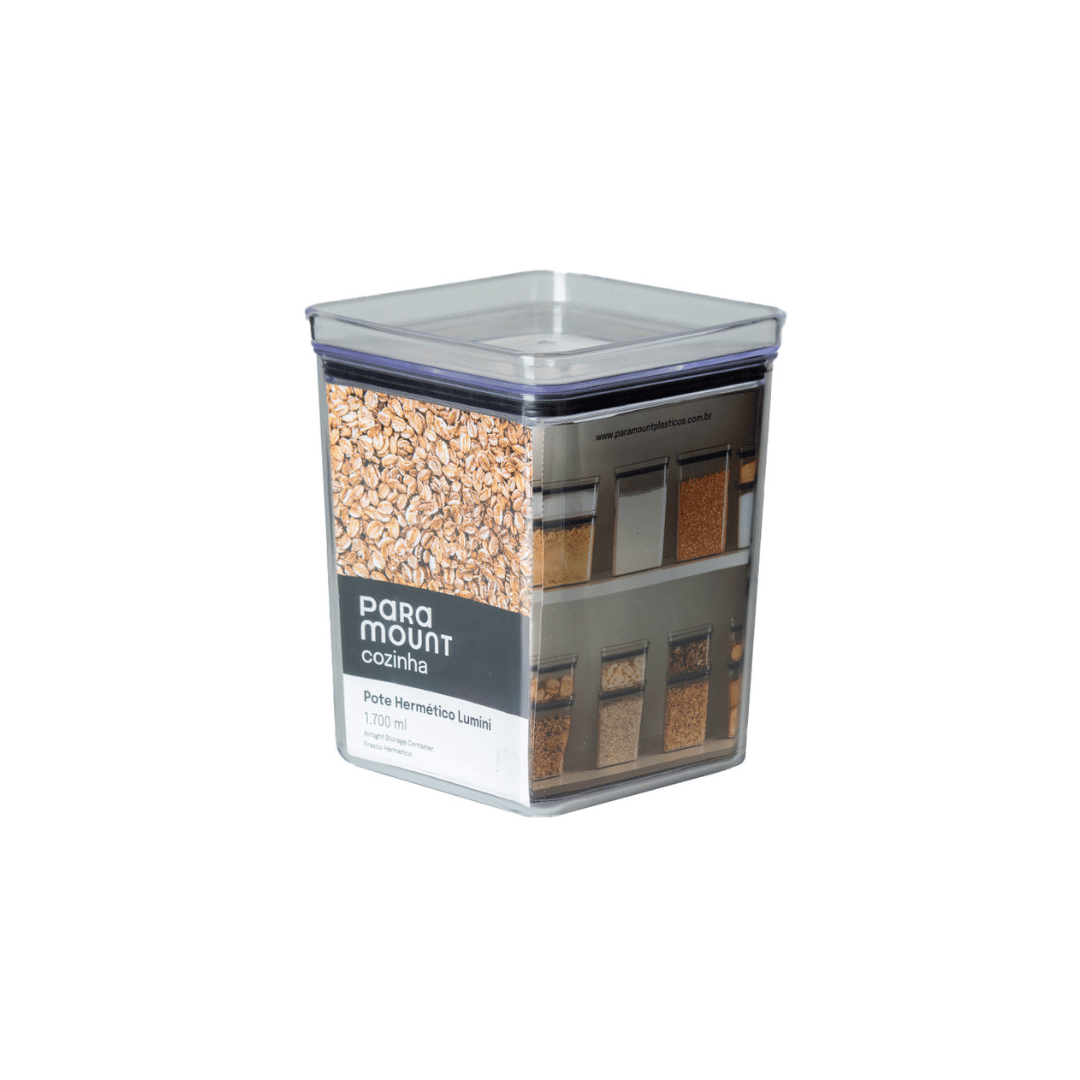 Pote Hermético Lumini Quadrado 1.700 ml