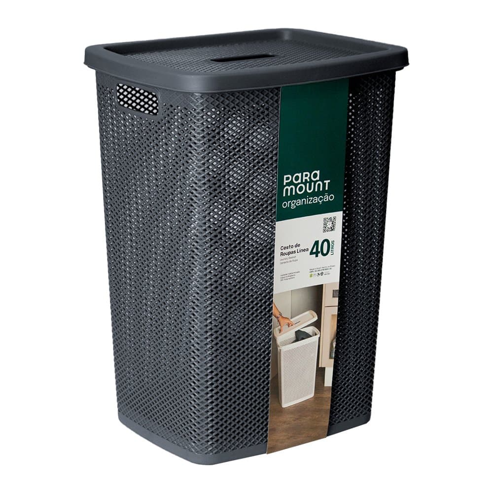 Cesto de Roupa Línea com Tampa 40 L